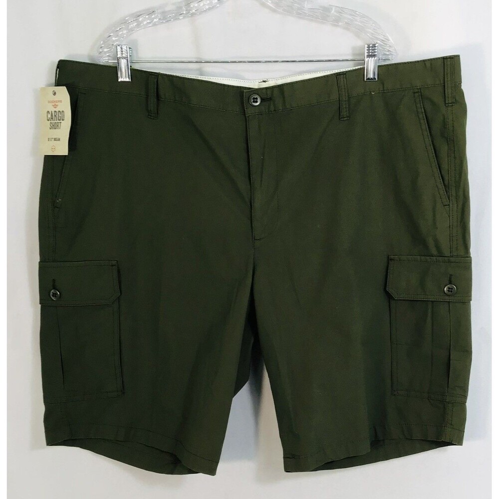 Dockers Cargo Shorts Men's Size 44 Moss Green Water Repellant Stretch 10.5" Ins